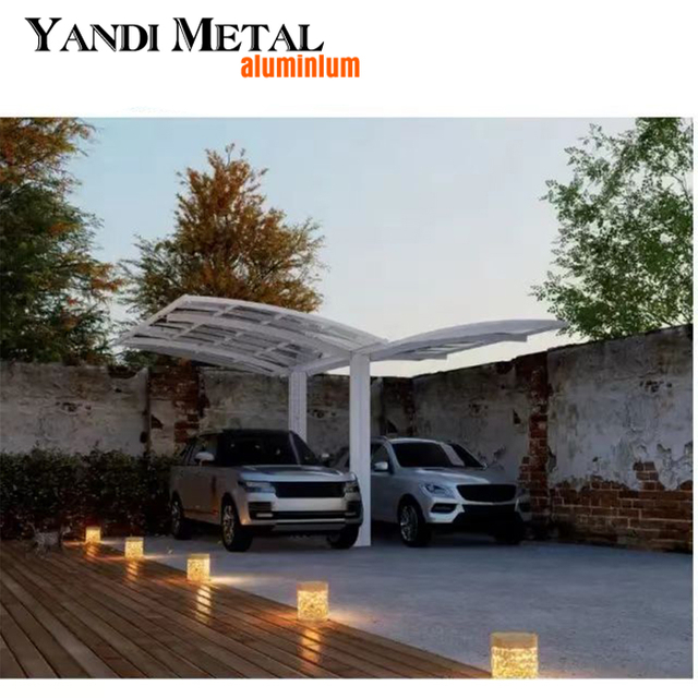 Moderner Carport mit Lamellen für den Außenbereich, Aluminium-Carport, Terrasse, Hardtop-Parkhaus, Polycarbonat-Dach, Aluminium-Carport
