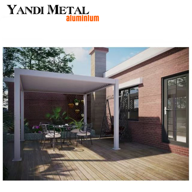 Moderne bioklimatische Garten-Pergola aus Aluminium, 6×4 manuelle Pergola, Markise mit Fernbedienung, Außenpergola