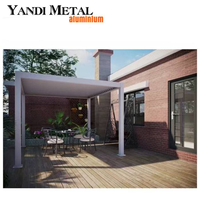 Moderne bioklimatische Garten-Pergola aus Aluminium, 6×4 manuelle Pergola, Markise mit Fernbedienung, Außenpergola