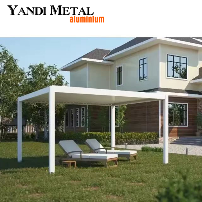 Die meistverkaufte elektrische Lamellenpergola mit Aluminiumrahmen und überdachter Aluminiumpergola für Außengärten