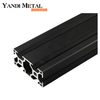 4040 Aluminium-Strangpressprofile aus industriellem T-Nut-Aluminium. Profile aus eloxiertem Aluminium mit schwarzen Balken