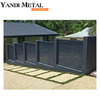 Sichtschutzzaun aus Metall für den Außenbereich, horizontaler Sichtschutzzaun aus Aluminium, verziert mit einem Sichtschutzzaunpaneel aus schwarzem Aluminium