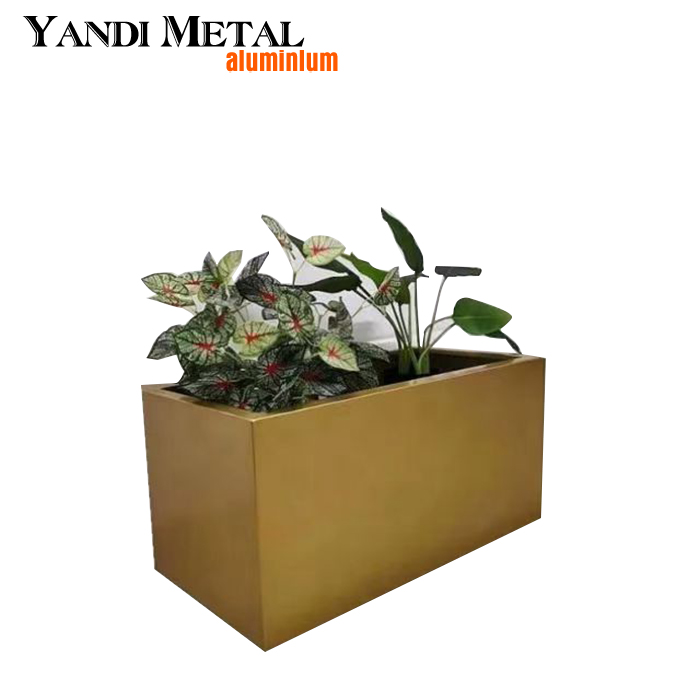 Moderner Pflanzkasten Großer Aluminium-Metall-Pflanzkasten für den Außenbereich Quadratischer Garten-Pflanzkasten aus Aluminium Pflanzgefäß Schwarzer Blumen-Pflanzkasten