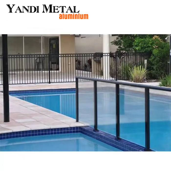 Poolzaun aus Aluminiumlegierung, Yandi, pulverbeschichteter, moderner Metallzaun für den Außenbereich, Garten
