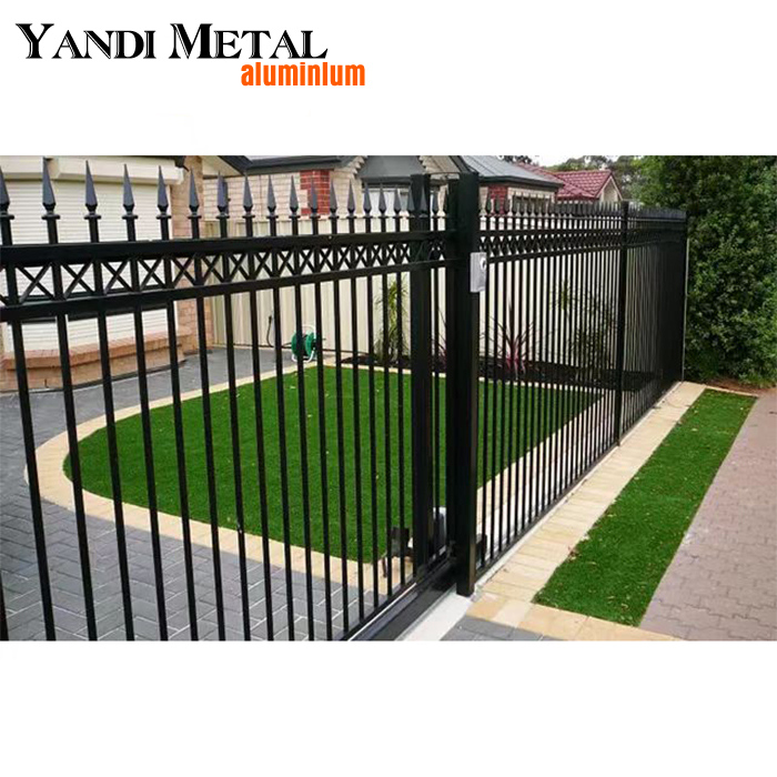 Günstiger Gartenzaun, Lattenzaun aus Aluminiumblech, Ersatzoberteil, schwarzer Aluminium-Sicherheitszaun für den Außenbereich