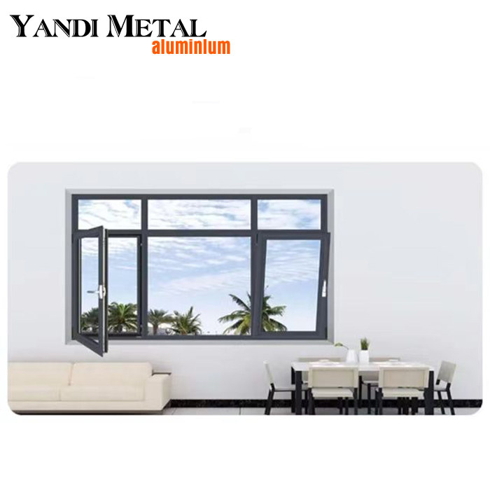 Yandi Factory Direktvertrieb professionelles Design-Doppelverglasung-Aluminium-Isolierfenster