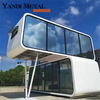 Kundenspezifische Farbe, modernes Design, Luxus-Container-Villa-Kapselhotel, leichte Stahlkonstruktion, intelligentes System, Kapselraum