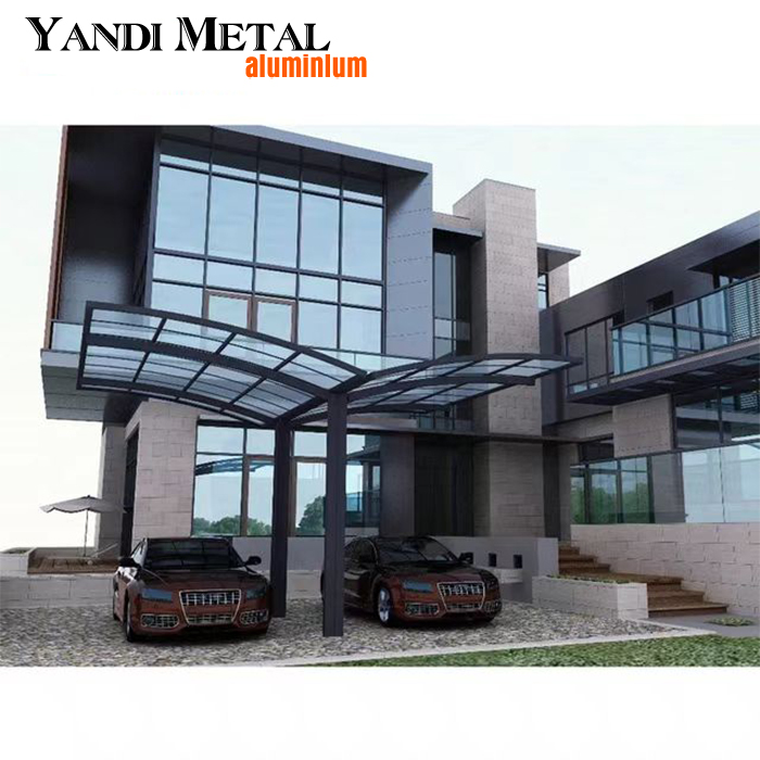 Einfach zu montierender Polycarbonat-Schuppen, Aluminium-Pergola-Parkhaus, freistehender Aluminium-Schuppen