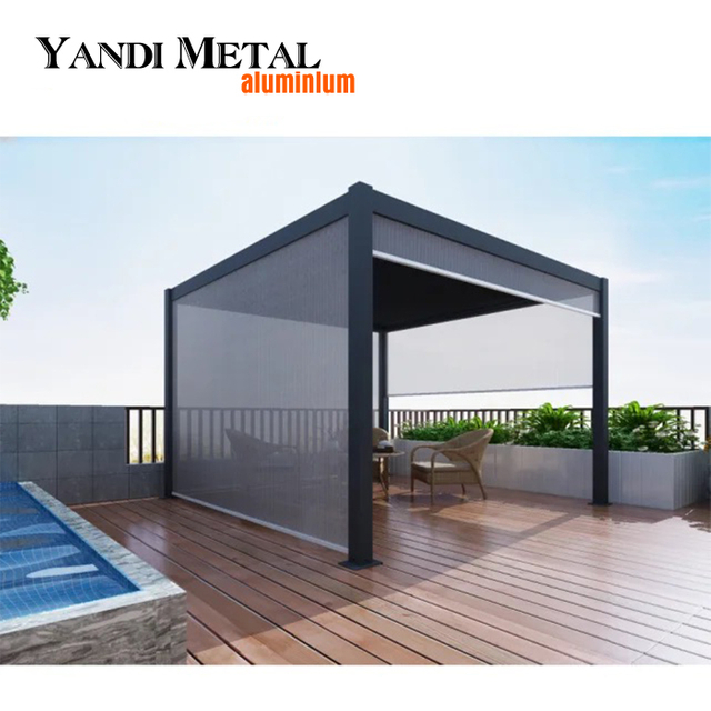 Aluminium-Glasdach-Pavillon-Markisensystem, Aluminium-Glasdach-Oberlichtstruktur, Dachglas-Markise