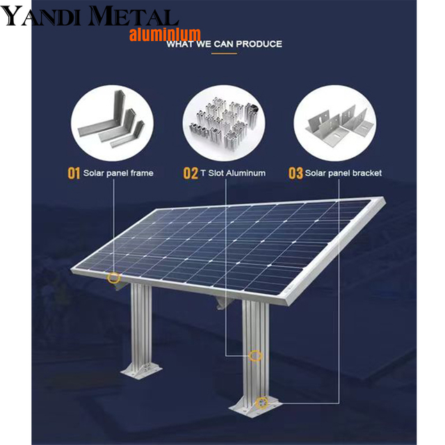 Pulverbeschichtete Stützwinkelprofile 6005 PV-Modul Aluminium-Solarpanel-Rahmenlieferant mit Schneiden, Biegen und Stanzen