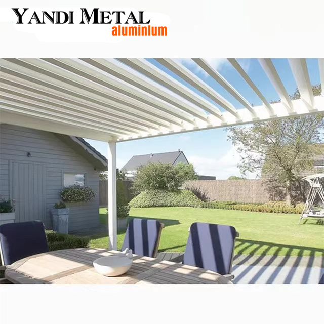 Elektrische, wasserdichte Aluminium-Terrasse mit Pergola, Gartenpavillon, Fensterläden, Aluminium-Pergola