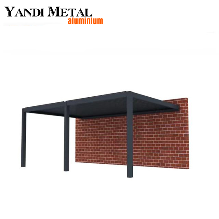 Yandi Aluminium-Pergola für den Außenbereich, Wandbehang, Aluminium-Pergola, manuell elektrisch, kundenspezifisches Pergola-Aluminiumprofil