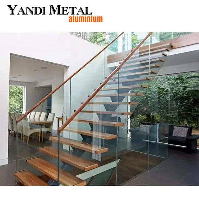 Modernes Design, Außenbalkontreppe, Aluminium-Zaun-Handlauf, Geländer, Metall-Aluminium-Glas-Geländer