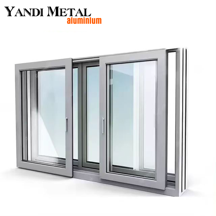 Das professionelle Design von Yandi Aluminium kann individuell angepasst werden, doppelt verglastes Aluminium-Isolierfenster mit Sichtschutz