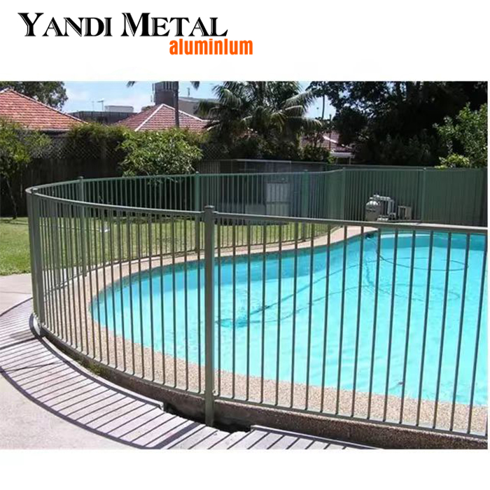 Heißer Verkauf, flacher Pool-Sicherheitsmetallzaun, Balkon, pulverbeschichteter Poolzaun aus Aluminiumlegierung