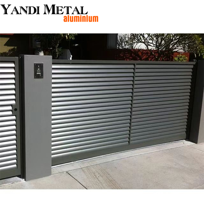 Rostfreie Aluminium-Fensterläden für den Außenbereich, Metallzaun, Wohnhof, Aluminium-Lamellenzaunpaneele für Privatsphäre