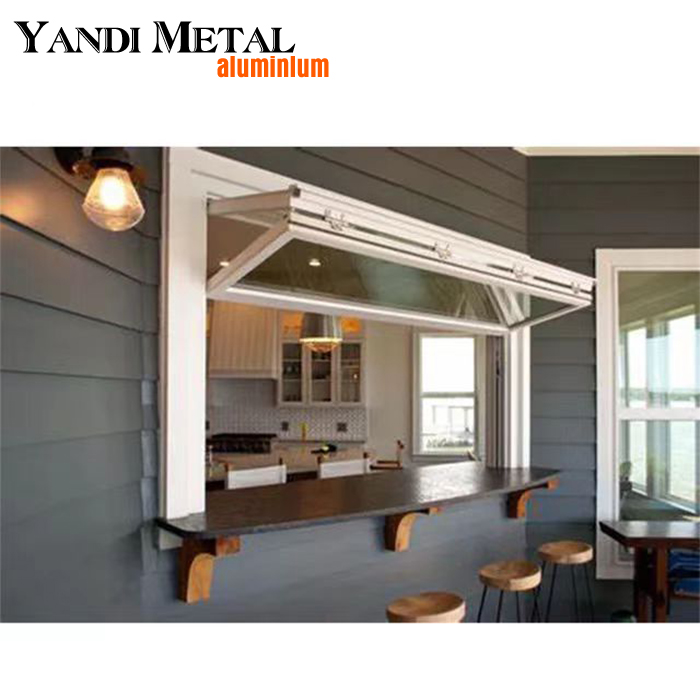 Großhandel mit kundenspezifischem Aluminiumrahmen, Doppelverglasung, Metallglas-Faltfenster, Aluminium-Flügelfenster