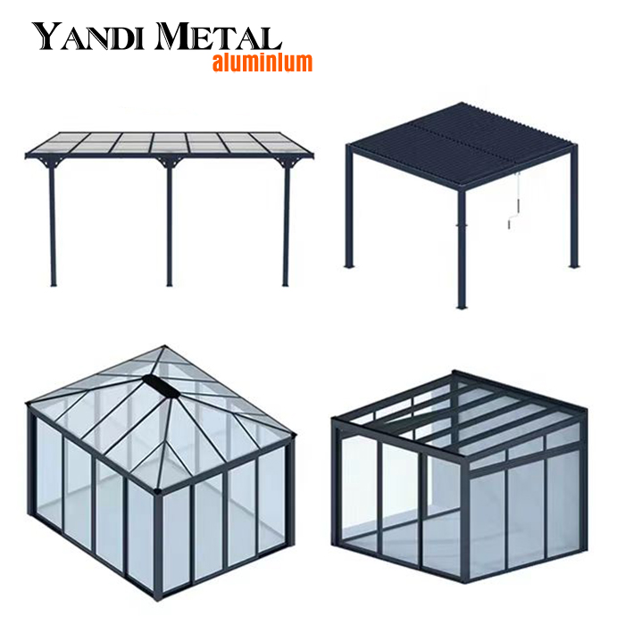 Glashaus Wintergarten Wintergarten Vorgefertigte Pergola Wintergarten Aluminium Bausatz für Wintergarten und Glashaus aus Aluminium