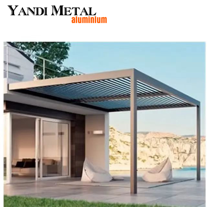 Maßgeschneiderte Lamellendachpergola, Gartenüberdachung, Außenpergola, elektrische Aluminiumpergola
