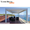 System Außengarten Terrasse im Innenhof Dachaktivität Wasserdichter, elektrisch verstellbarer Pavillon Bioklimatische Lamellen Pergola aus Aluminium