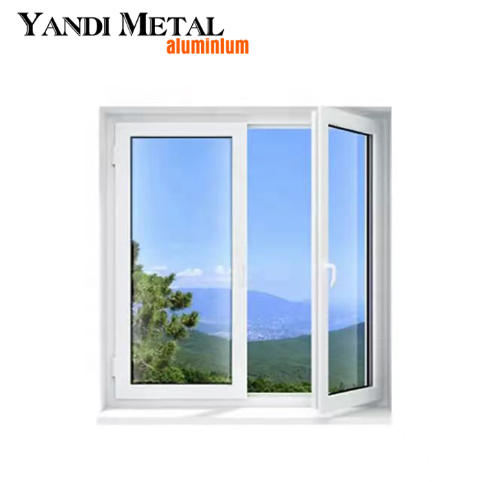 Heißes neues Fenster aus Aluminium mit Fensterrahmen für Zuhause, Flügelfenster, Doppelglas, Push-and-Pull-Aluminiumfenster