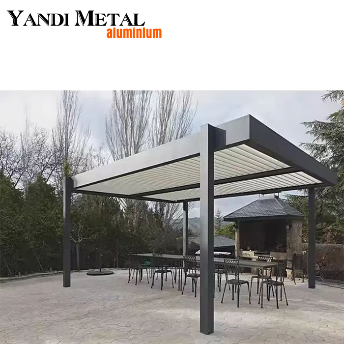 Maßgeschneiderte Außenrollläden, Markise, Terrassenmarkise, wasserdichter elektrischer Pavillon, bioklimatische Rollläden, Pergola aus Aluminium