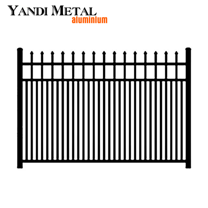 Setzen Sie schwarze Lattenzaunplatten aus Vierkantrohr ein. Lattenzaun aus Aluminium, Terrasse, Garten, Lattenzaun aus Metalllegierung, Aluminiumhaus