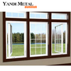 Yandi-Isolierrahmen für Wohngebäude, Doppelverglasung, Metall-Aluminium-Rahmen, festes Flügelfenster