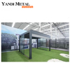 Gartenpavillon mit LED-Beleuchtung. Elektrischer Biogas-Waldjalousien-Pavillon für den Außenbereich. Aluminiumdach